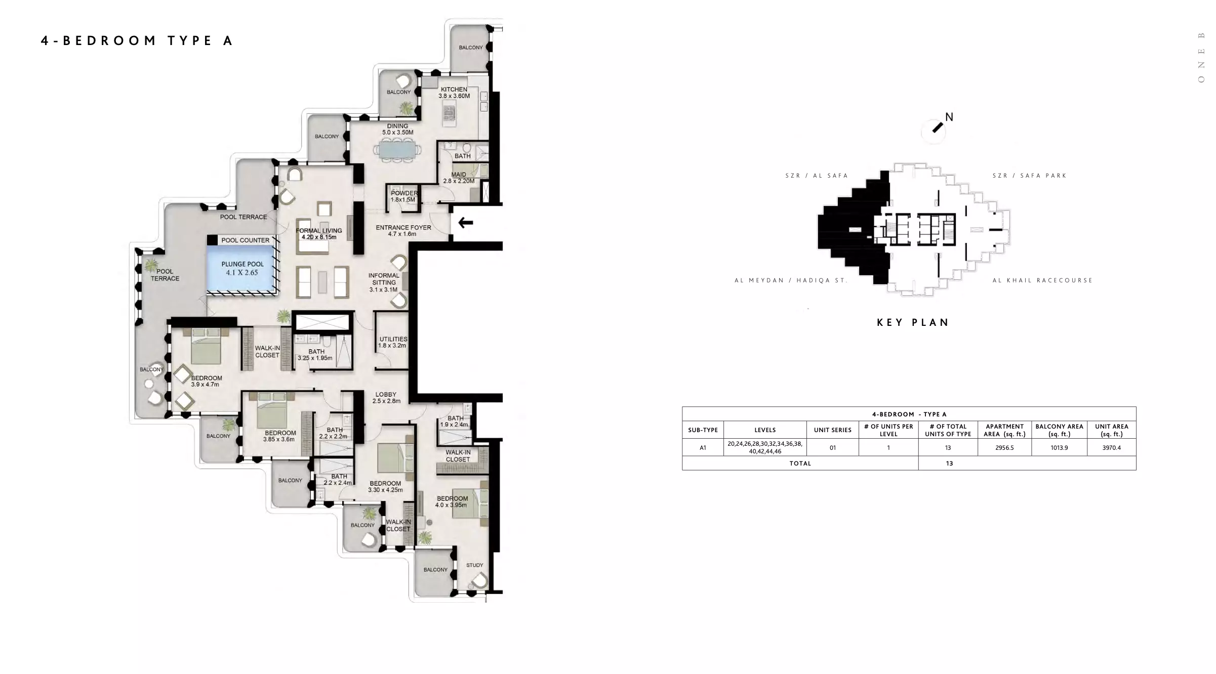 One B Tower 4BR floor plan