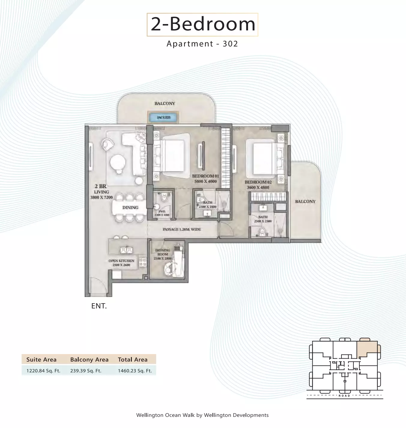 Wellington Ocean Walk 2BR floor plan