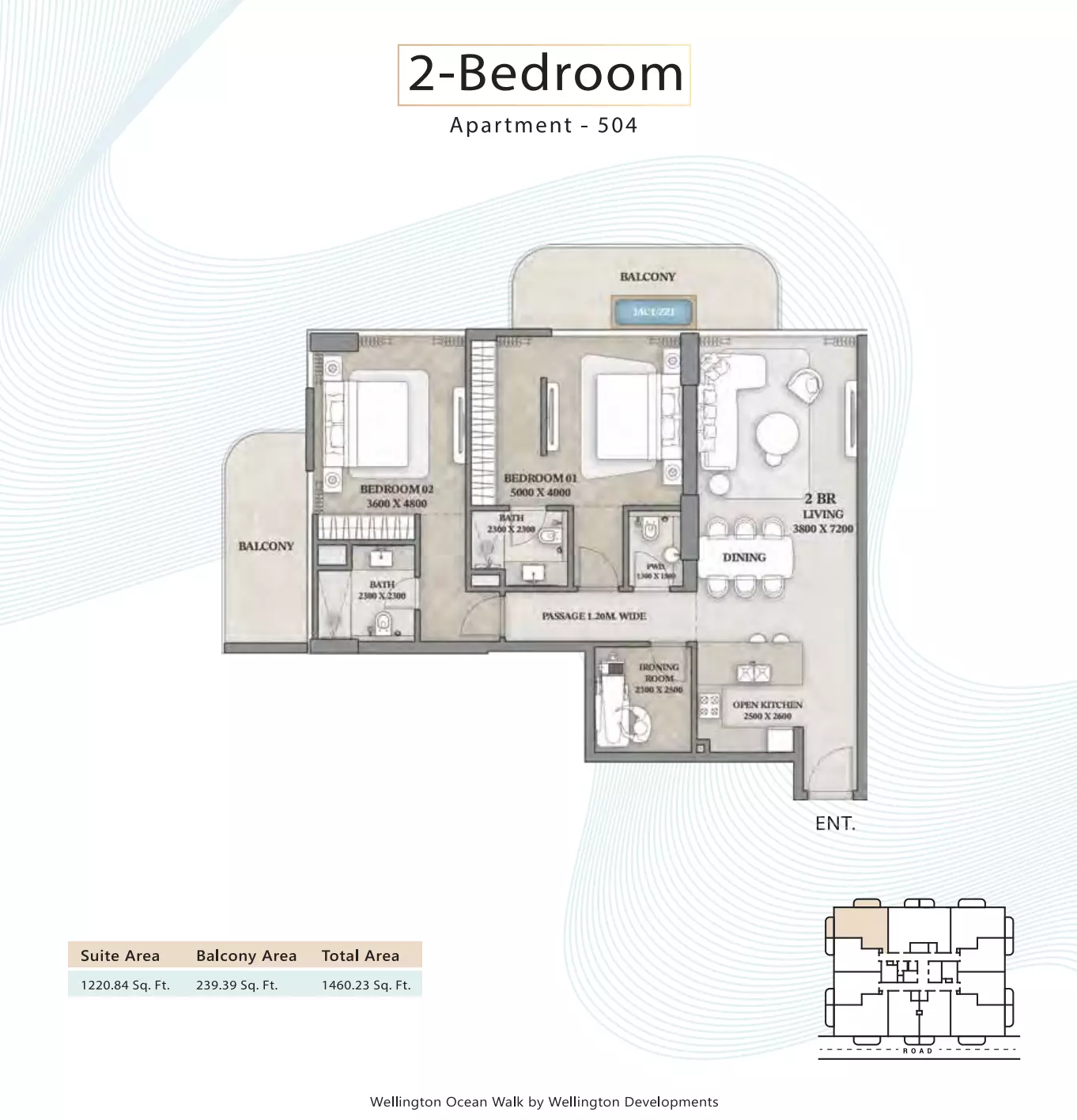 Wellington Ocean Walk 2BR floor plan