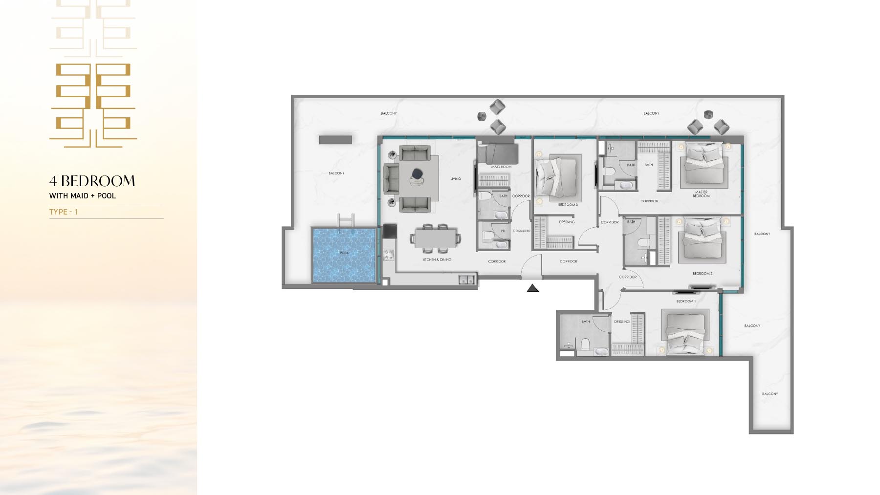 SAMANA Ocean Crest 4BR floor plan