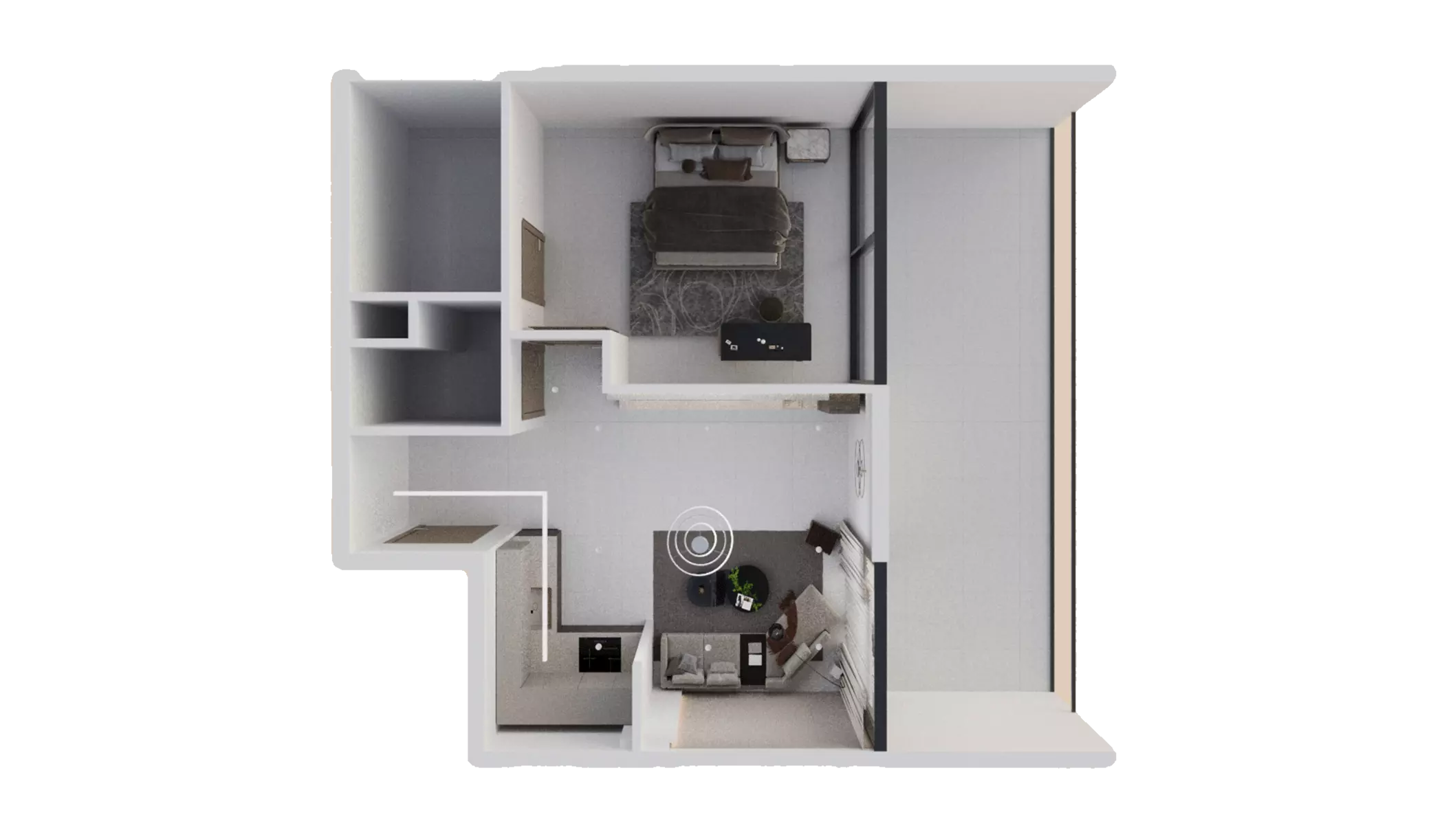 AG Ark Tower 1BR floor plan