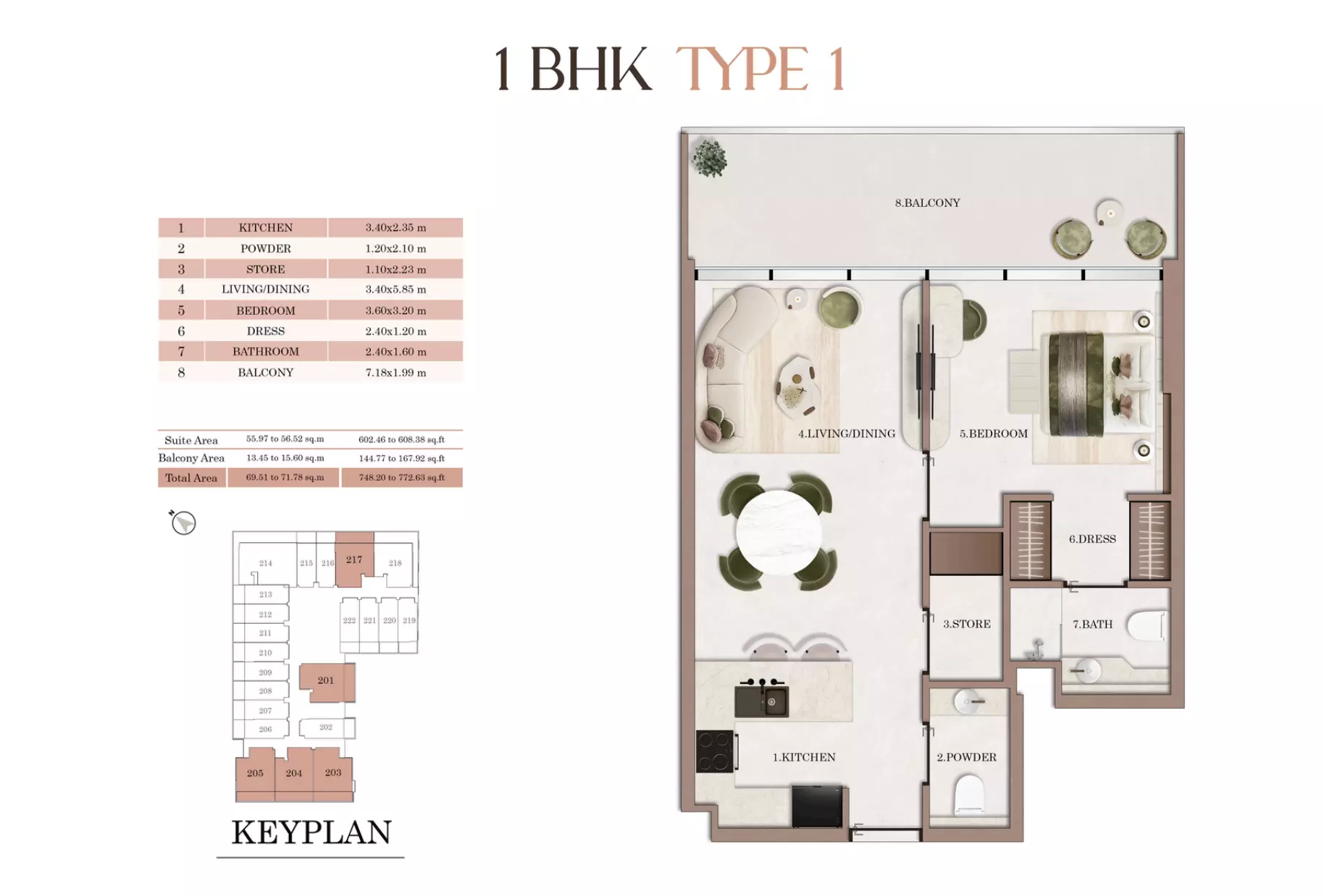 HAVENCIA 1BR floor plan