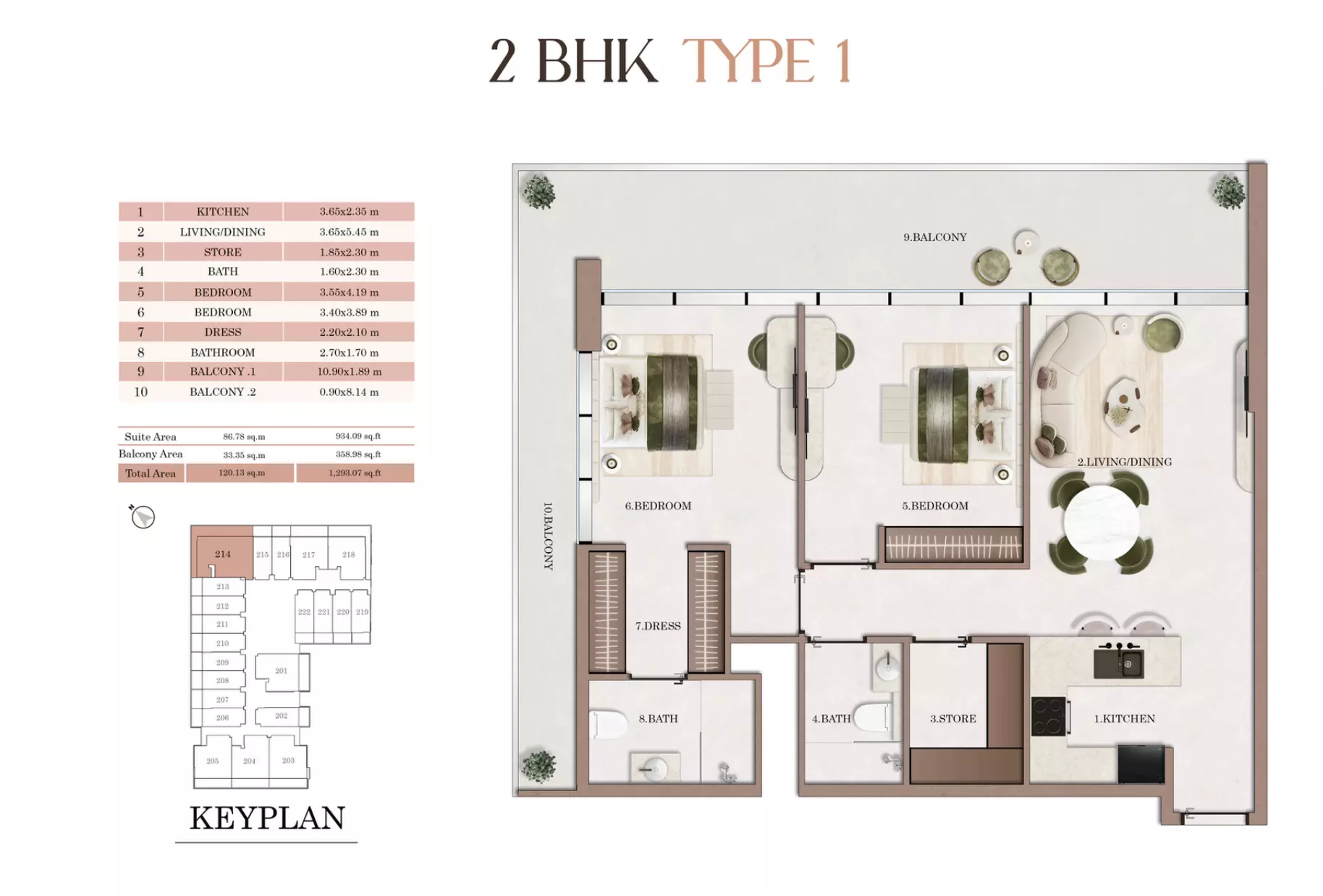 HAVENCIA 2BR floor plan