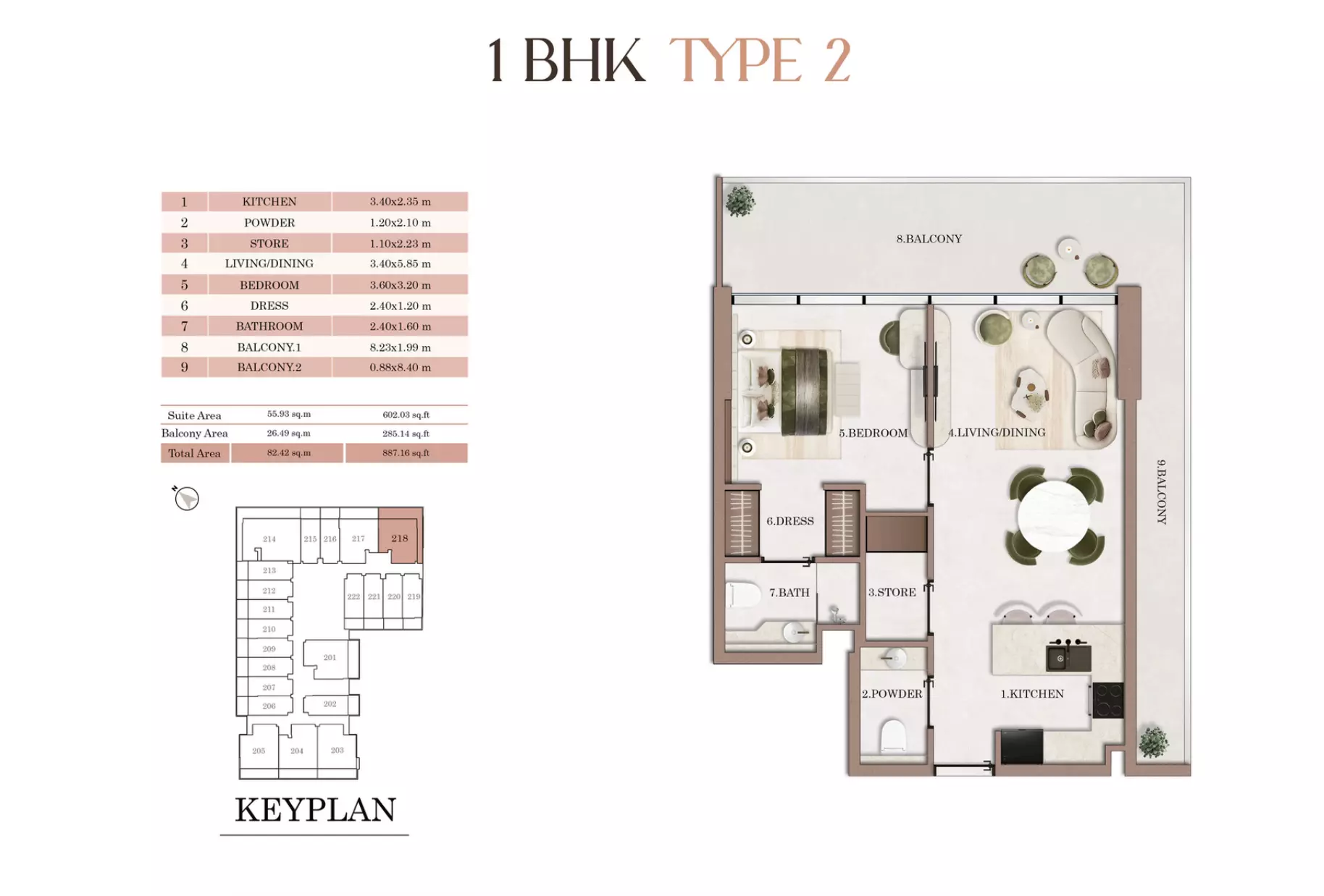 HAVENCIA 2BR floor plan