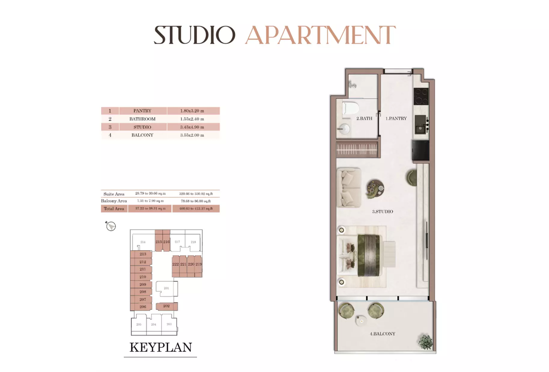 HAVENCIA Studio floor plan