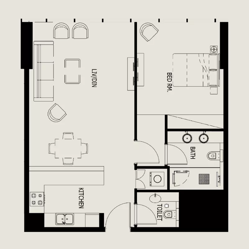 Tivanno 1BR floor plan
