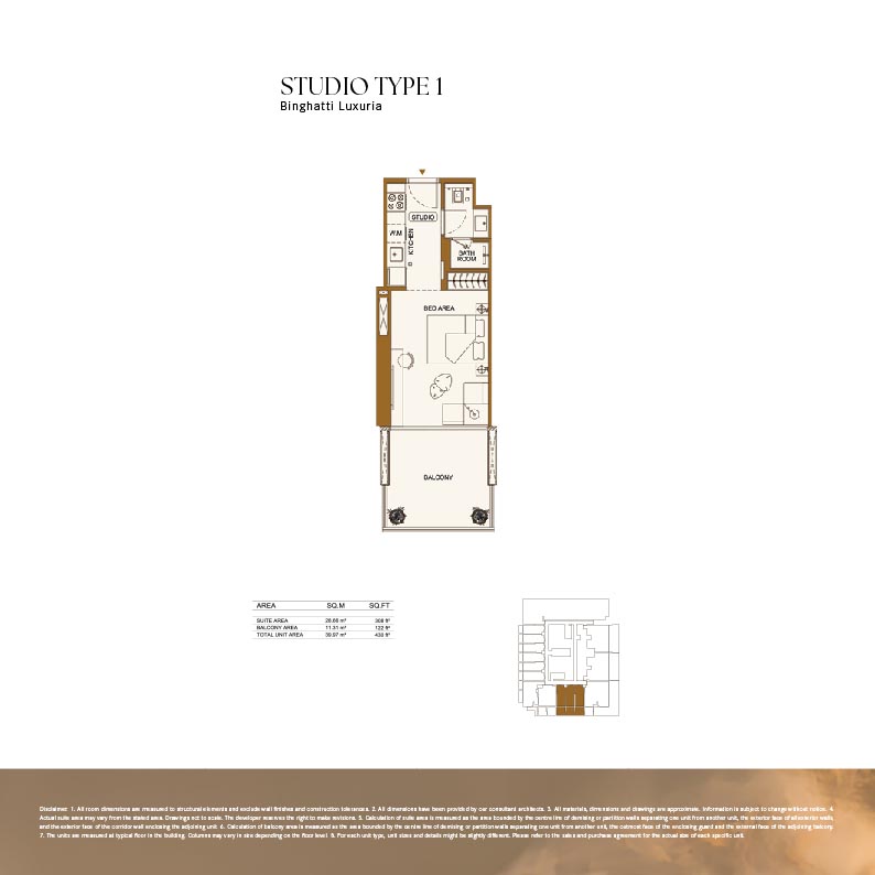 Binghatti Luxuria Studio floor plan