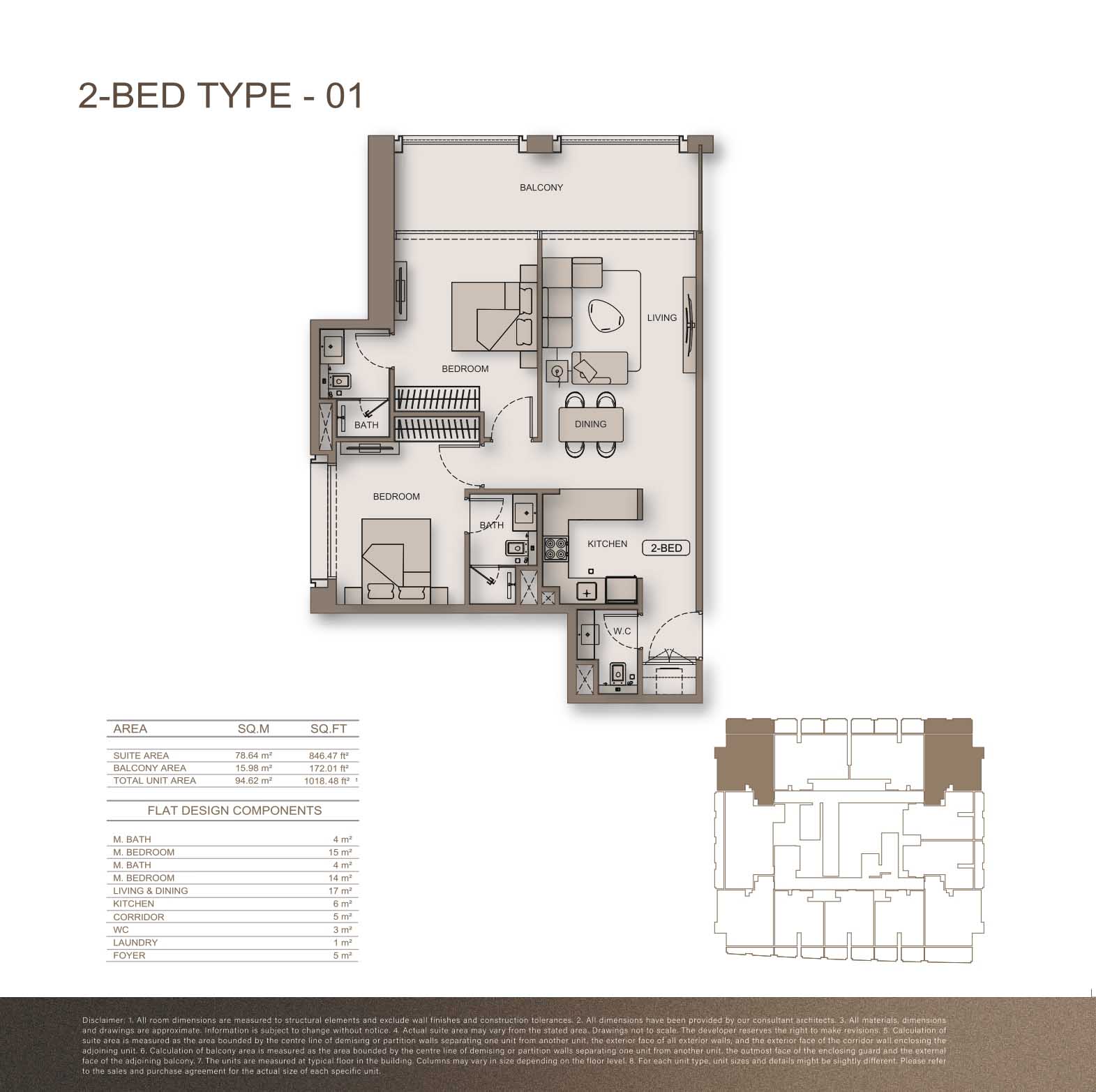 Binghatti Moonlight 2BR floor plan