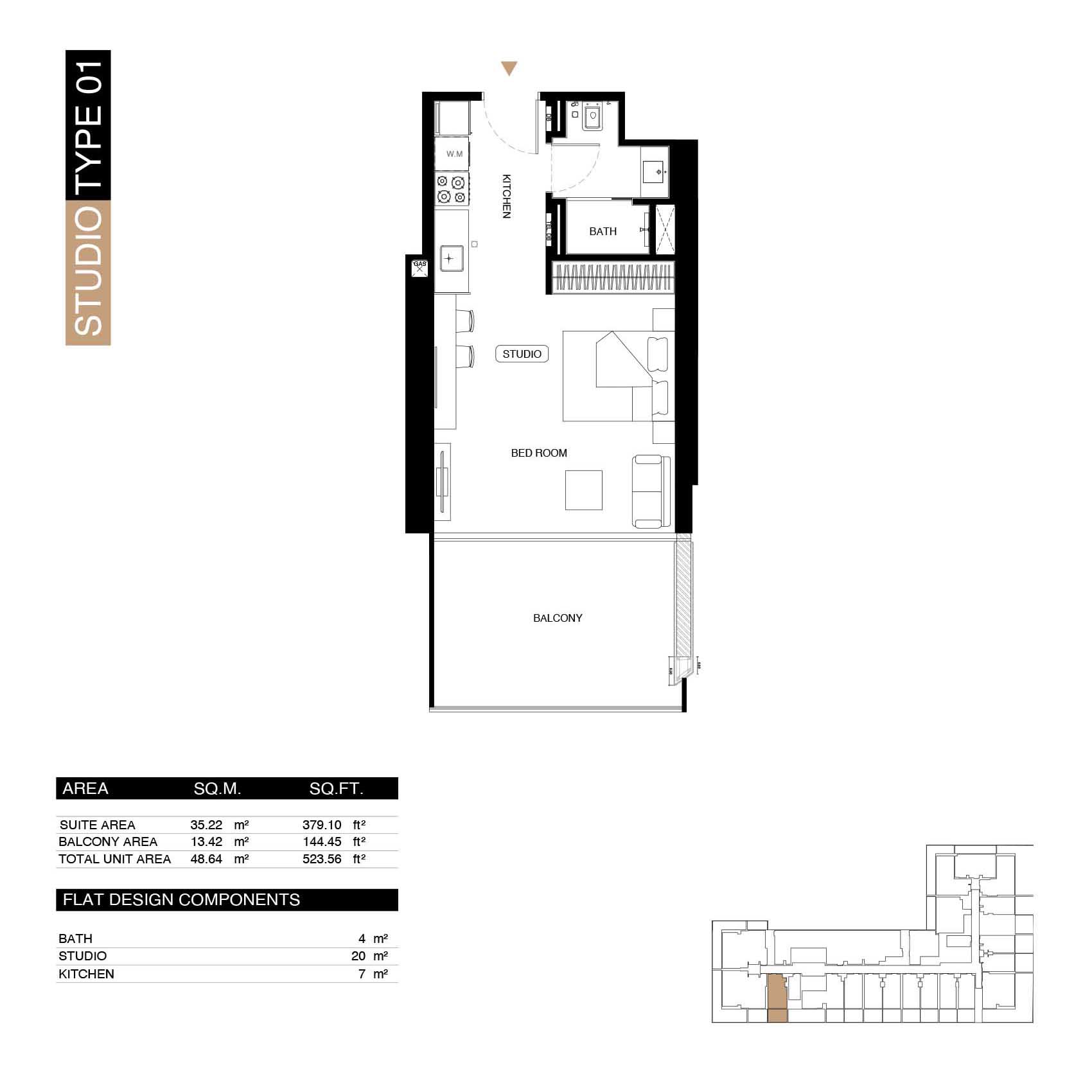 Binghatti Starlight Studio floor plan