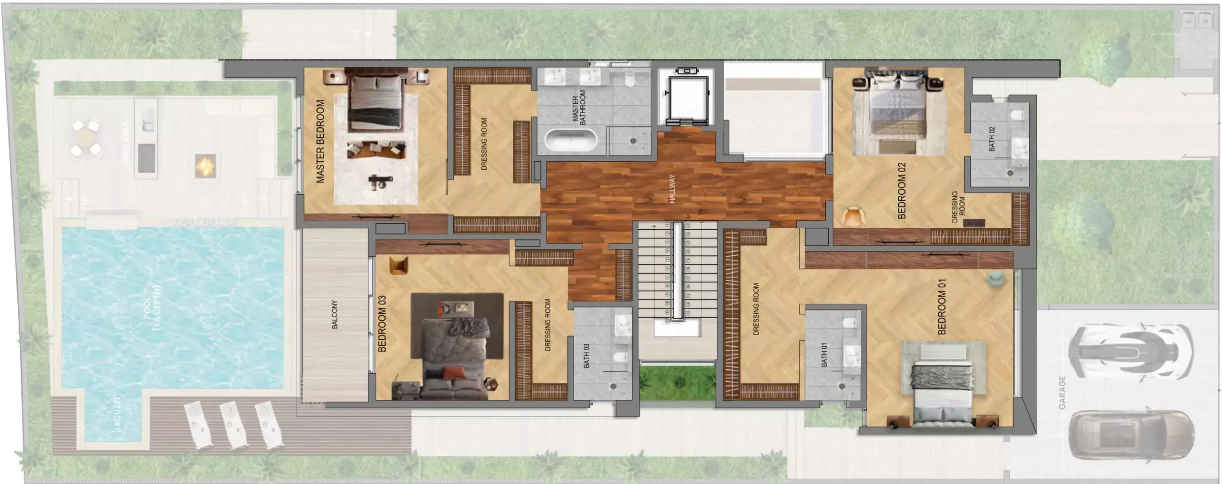Waterfront Villa 5BR+ floor plan