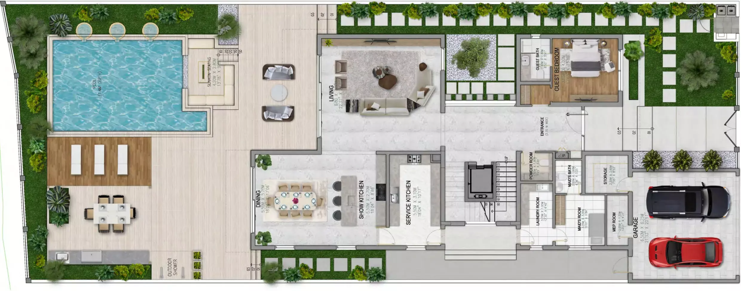 Waterfront Villa 5BR+ floor plan