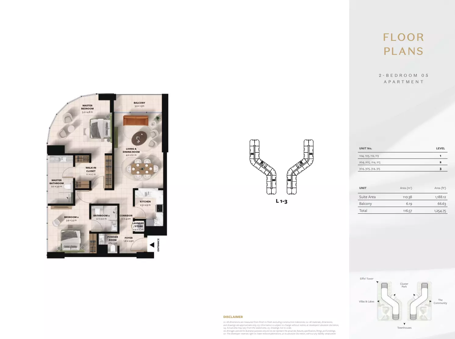 Cascada 2BR floor plan