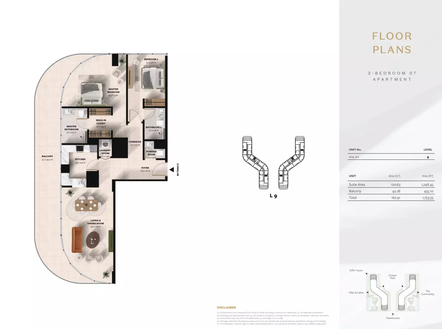 Cascada 2BR floor plan