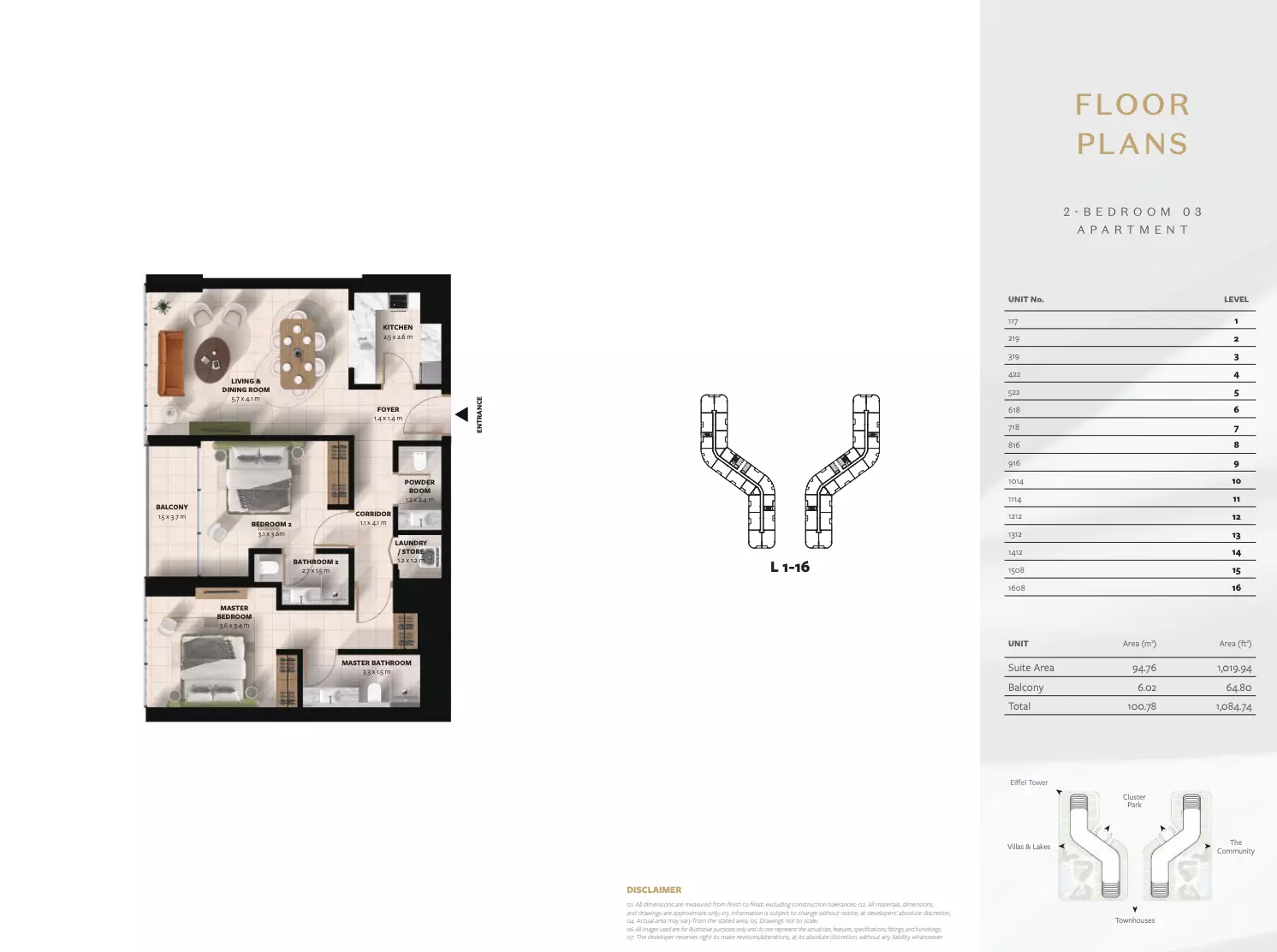 Cascada 2BR floor plan