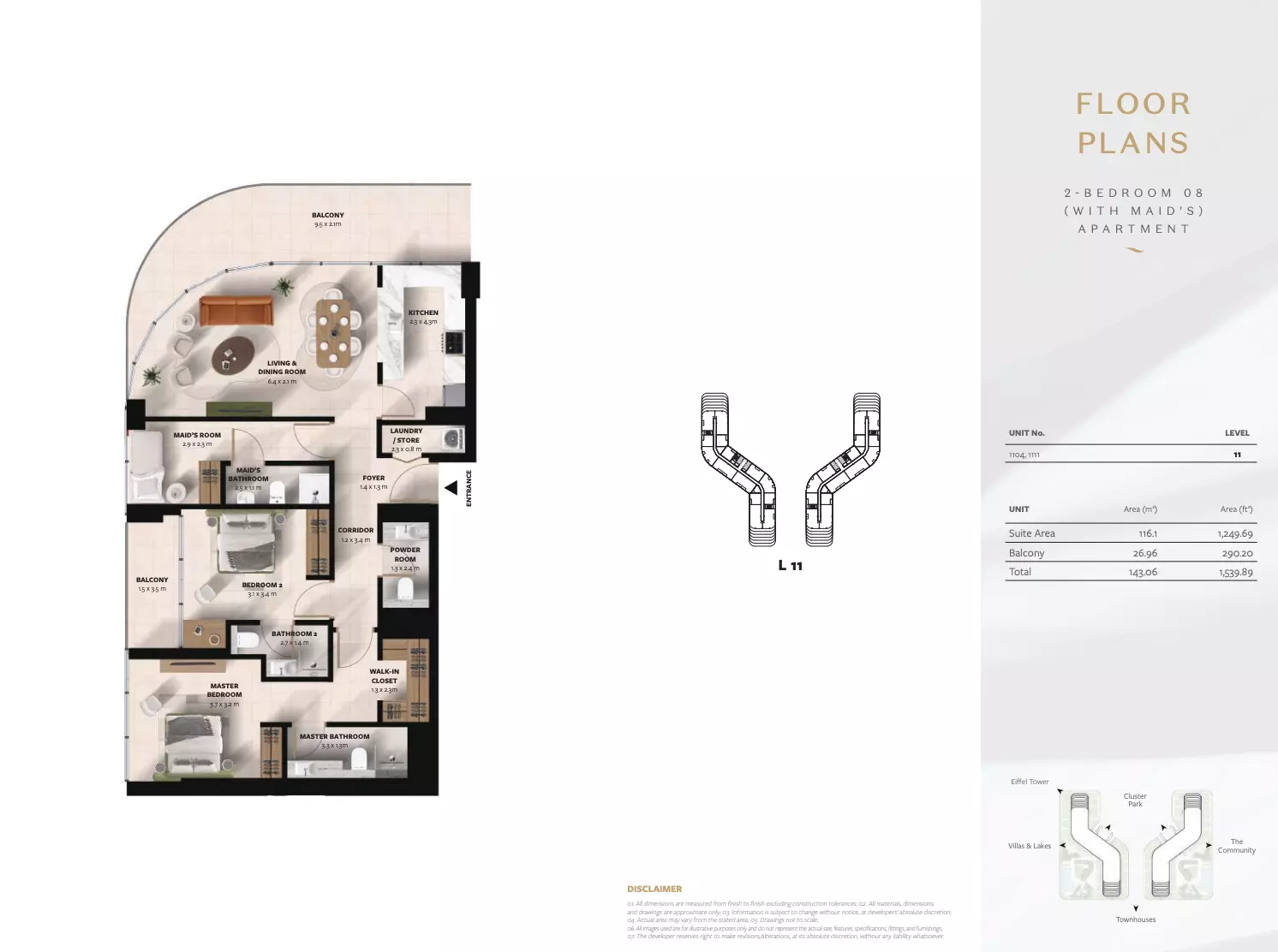 Cascada 2BR floor plan