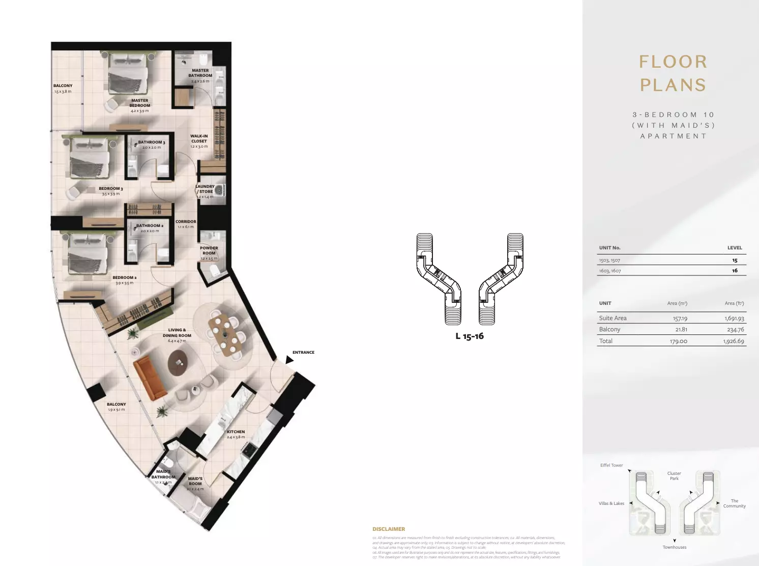Cascada 3BR floor plan
