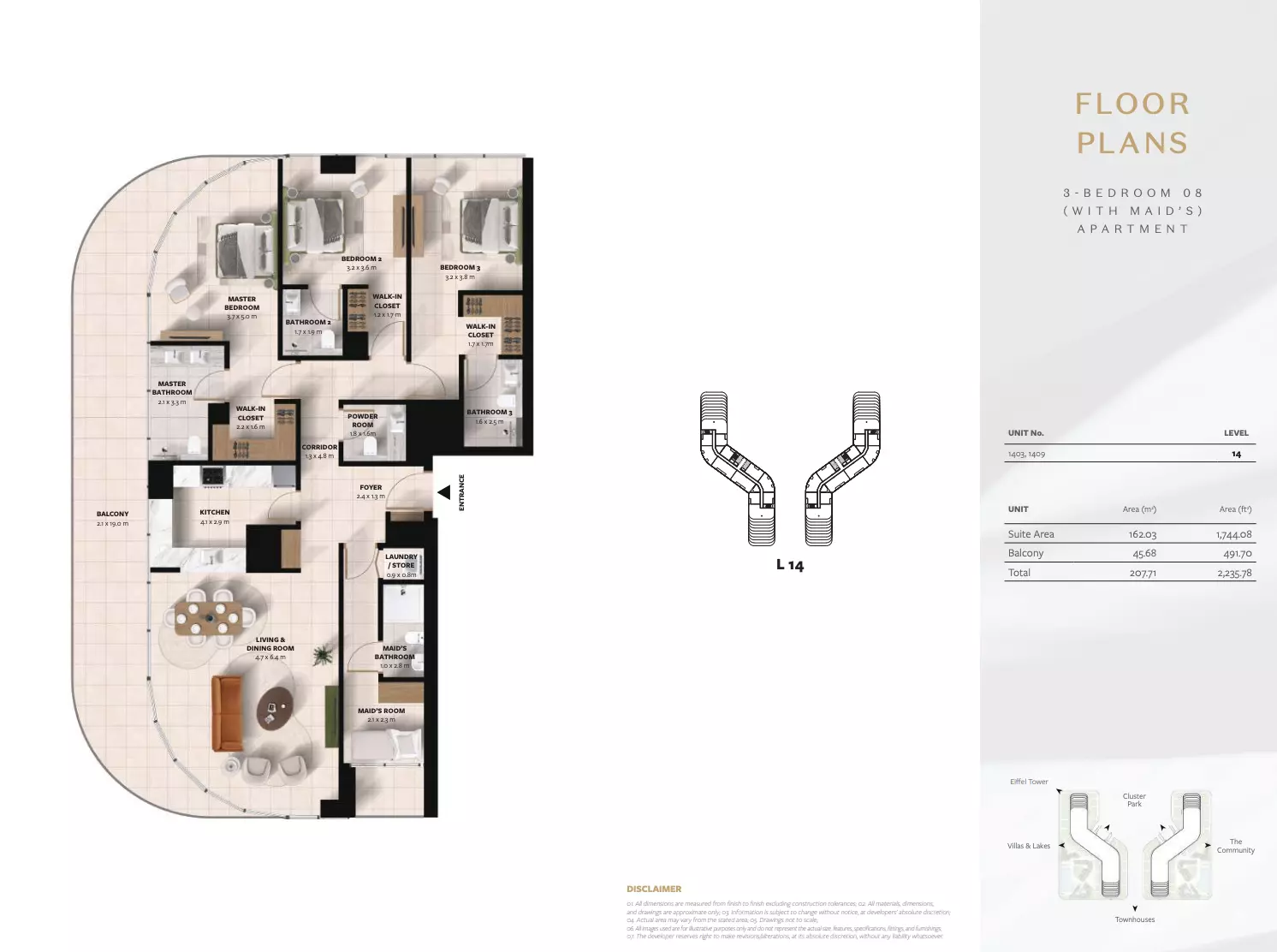 Cascada 3BR floor plan