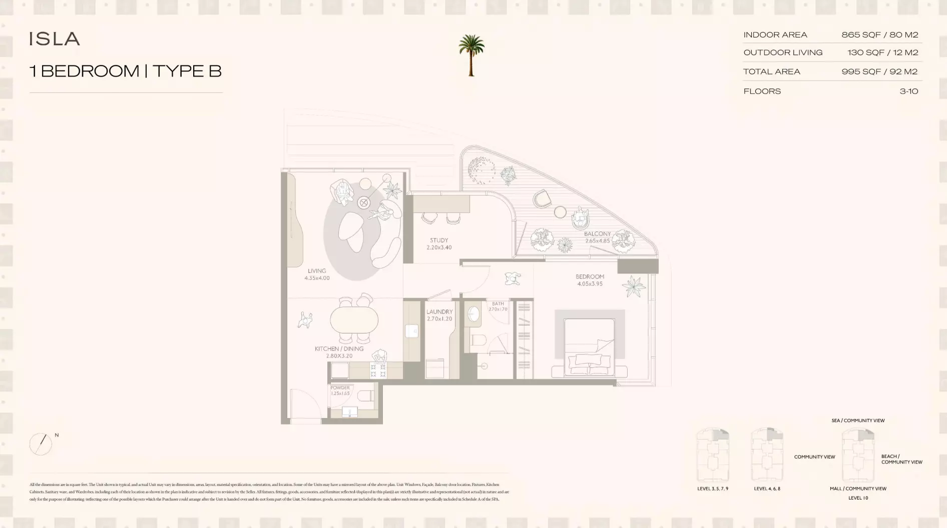 ISLA Private Residences 1BR floor plan