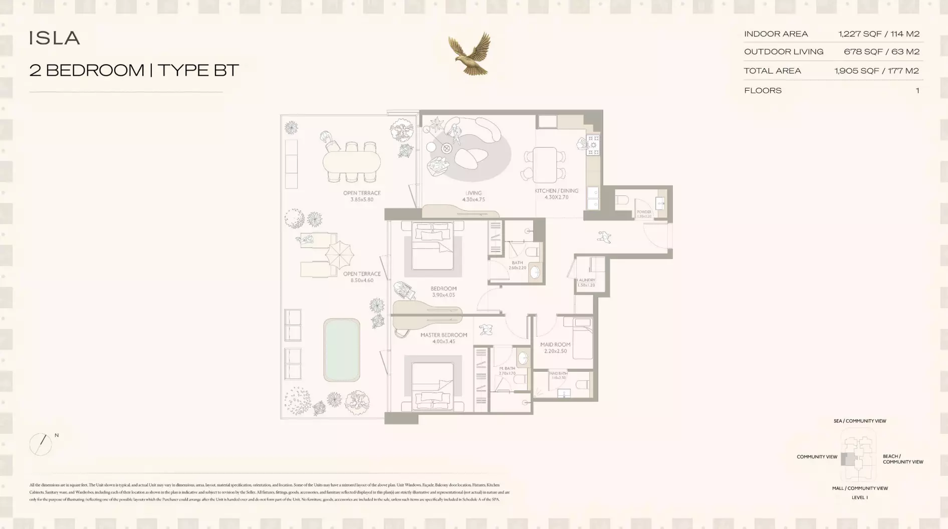 ISLA Private Residences 2BR floor plan
