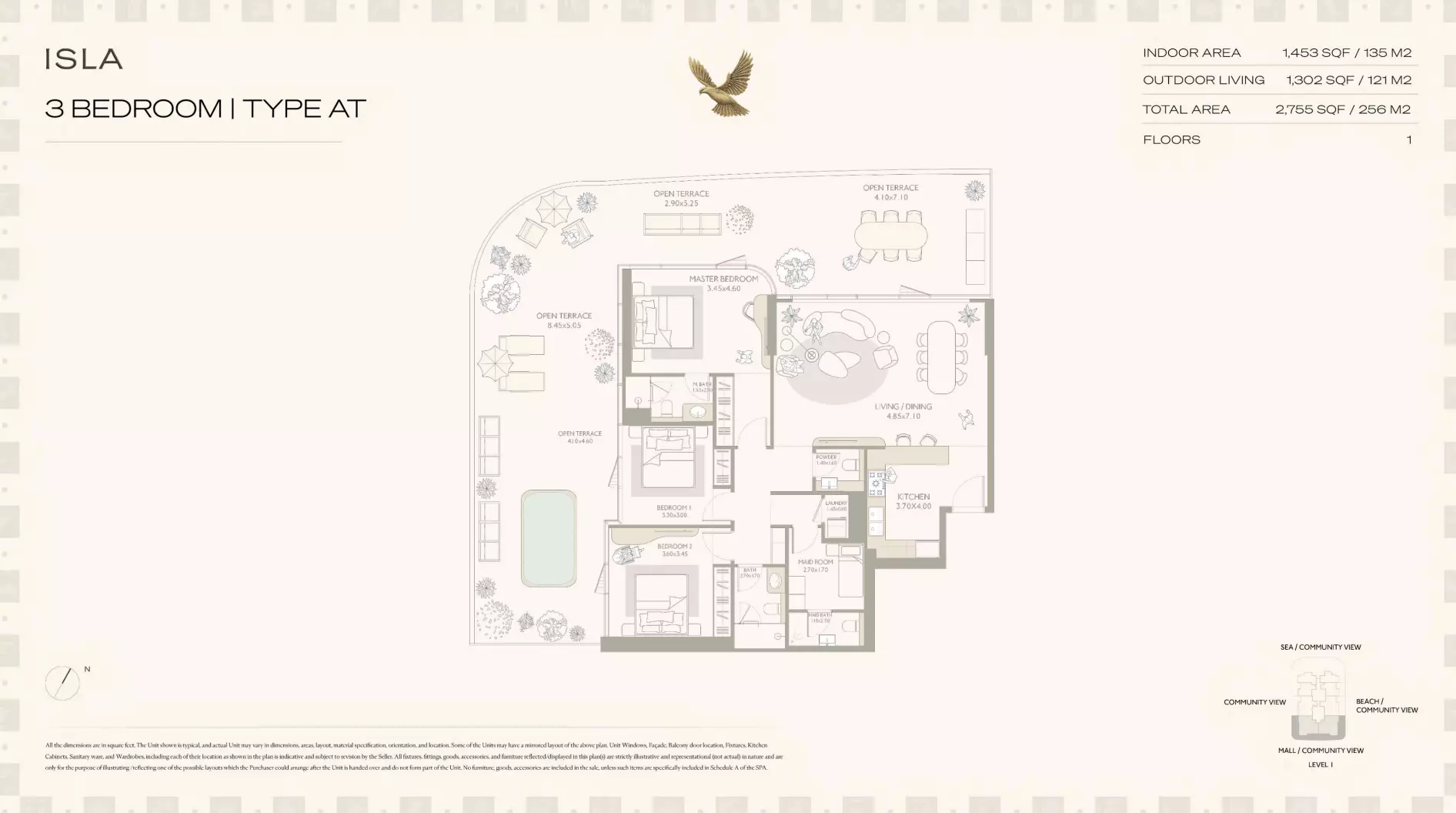 ISLA Private Residences 3BR floor plan