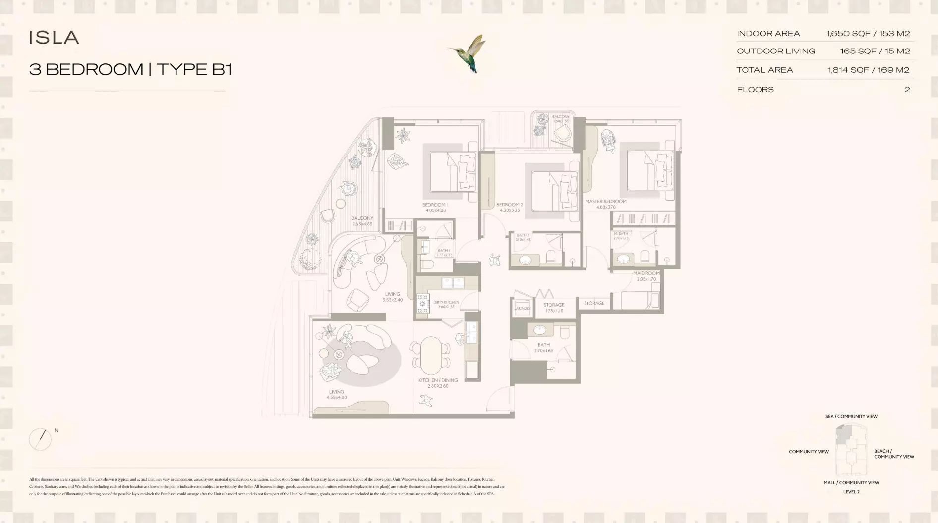 ISLA Private Residences 3BR floor plan