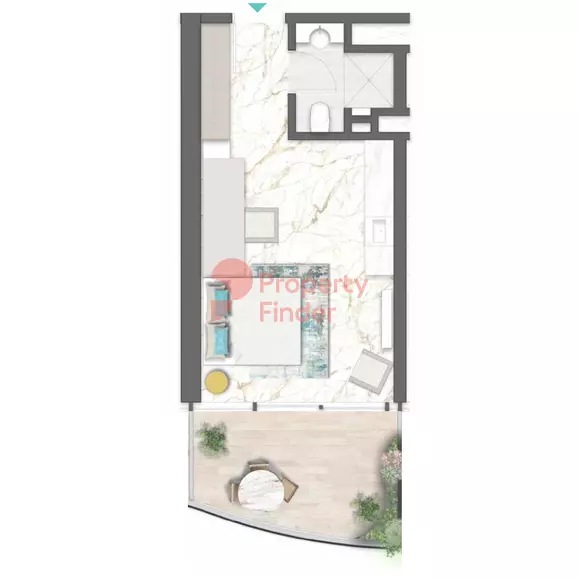 Chic Tower Studio floor plan