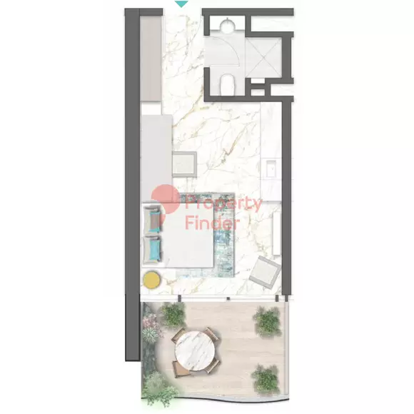 Chic Tower Studio floor plan