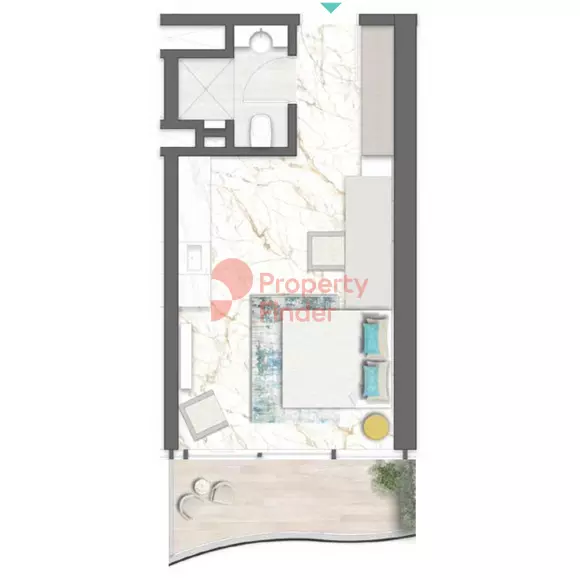Chic Tower Studio floor plan
