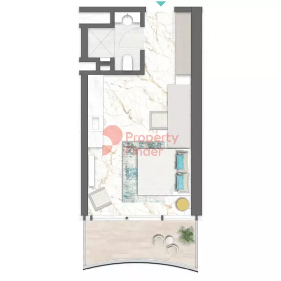 Chic Tower Studio floor plan