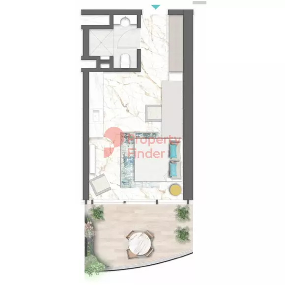 Chic Tower Studio floor plan