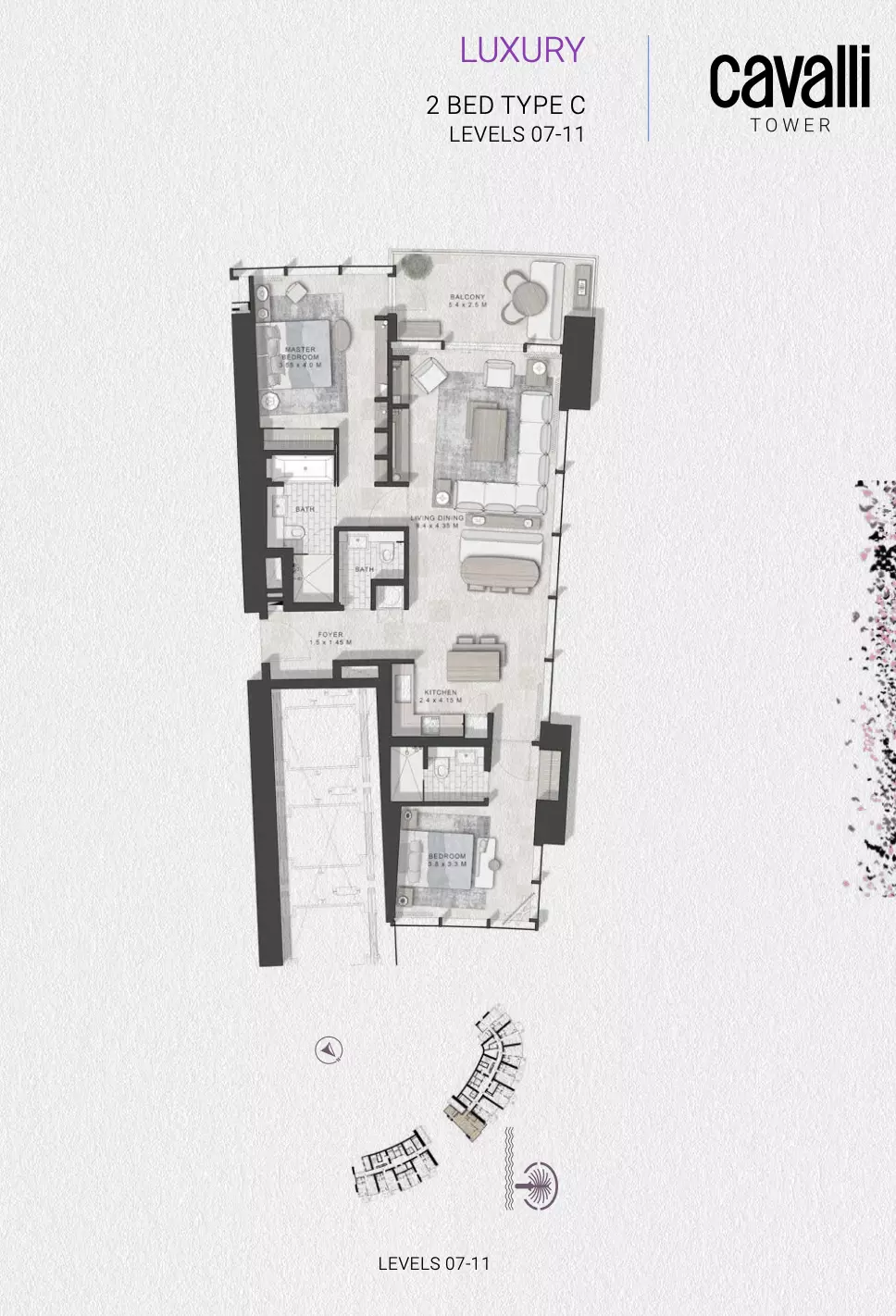 Cavalli Tower 2BR floor plan