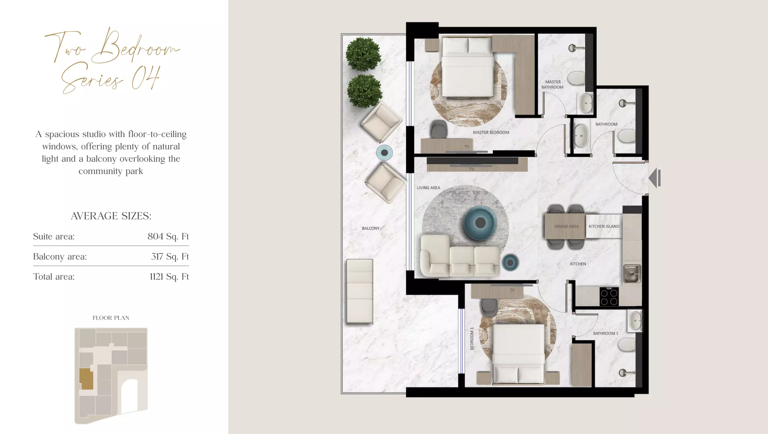 Aark Terraces 2BR floor plan