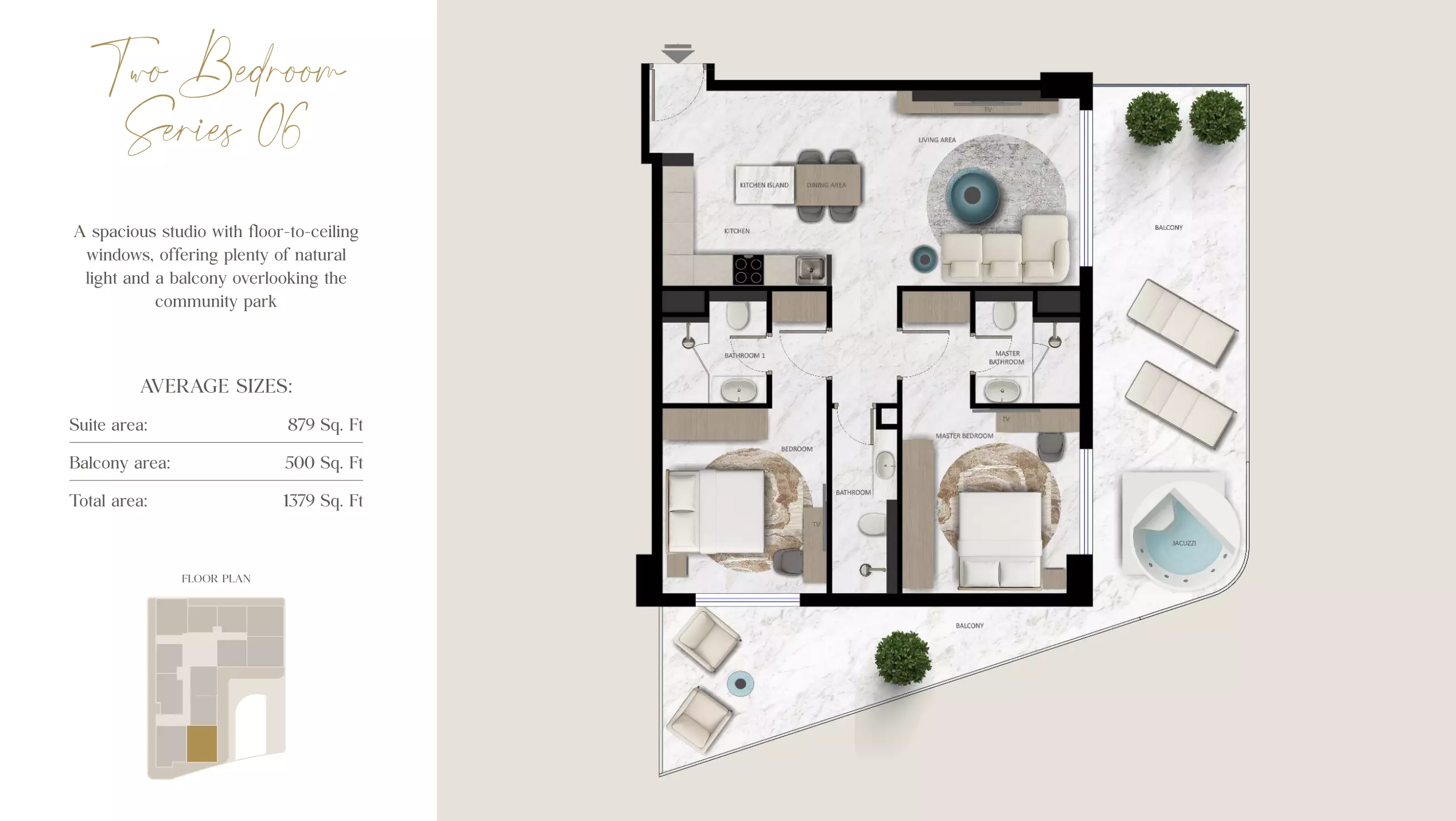 Aark Terraces 2BR floor plan