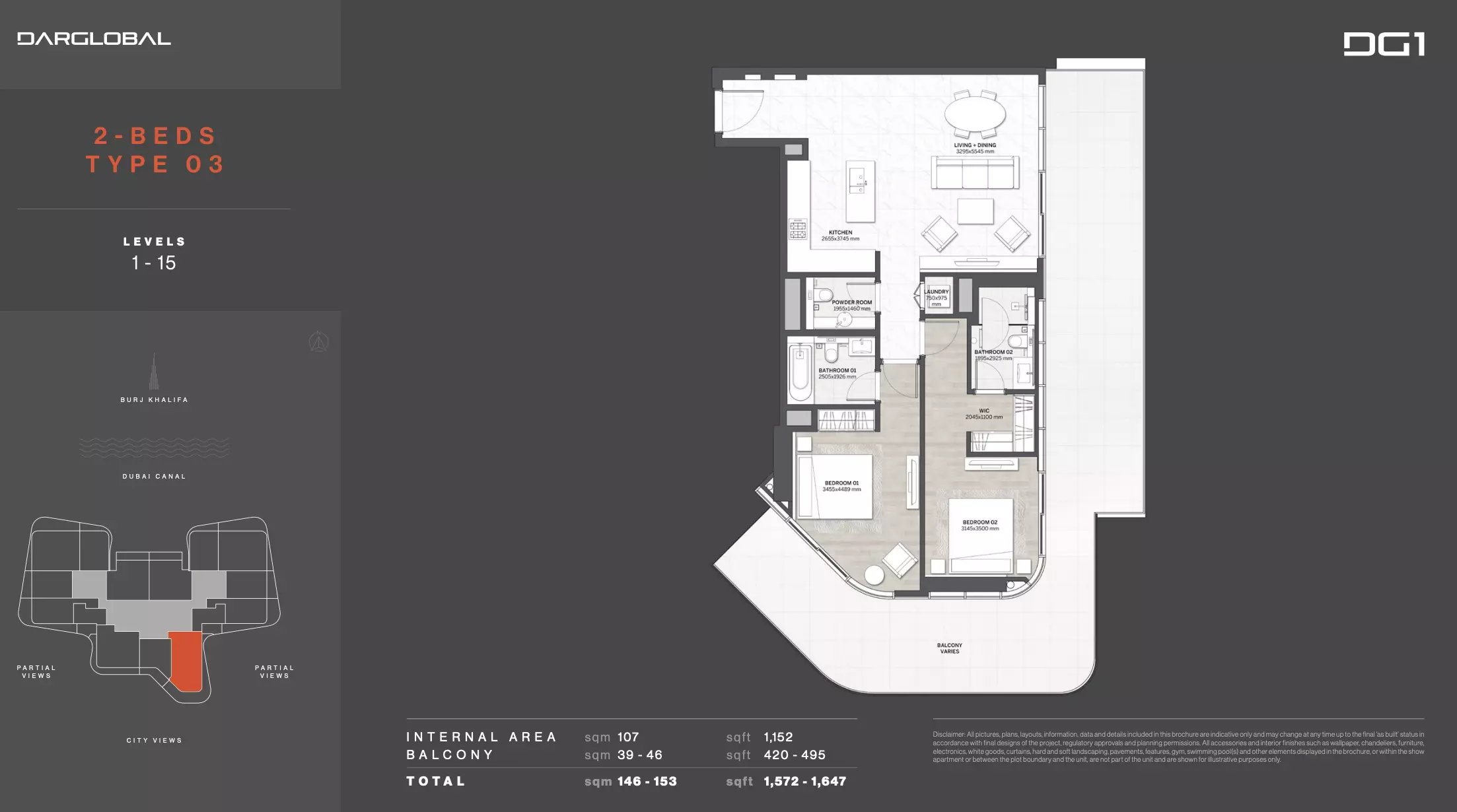 DG1 2BR floor plan