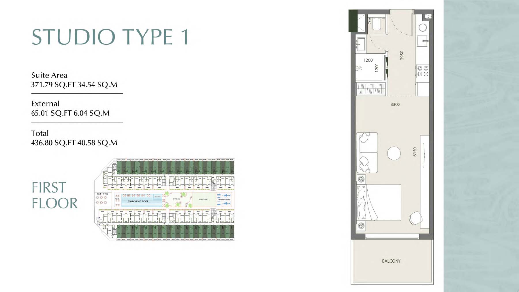 Laya Courtyard Studio floor plan