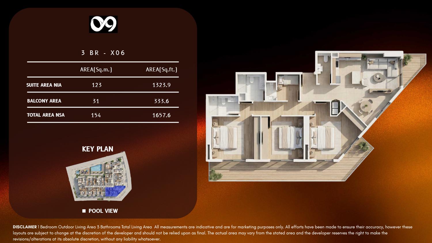 09 Life Residences 3BR floor plan