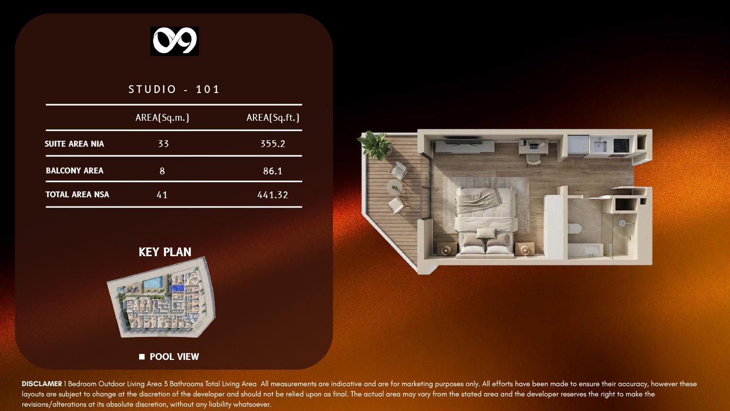 09 Life Residences Studio floor plan