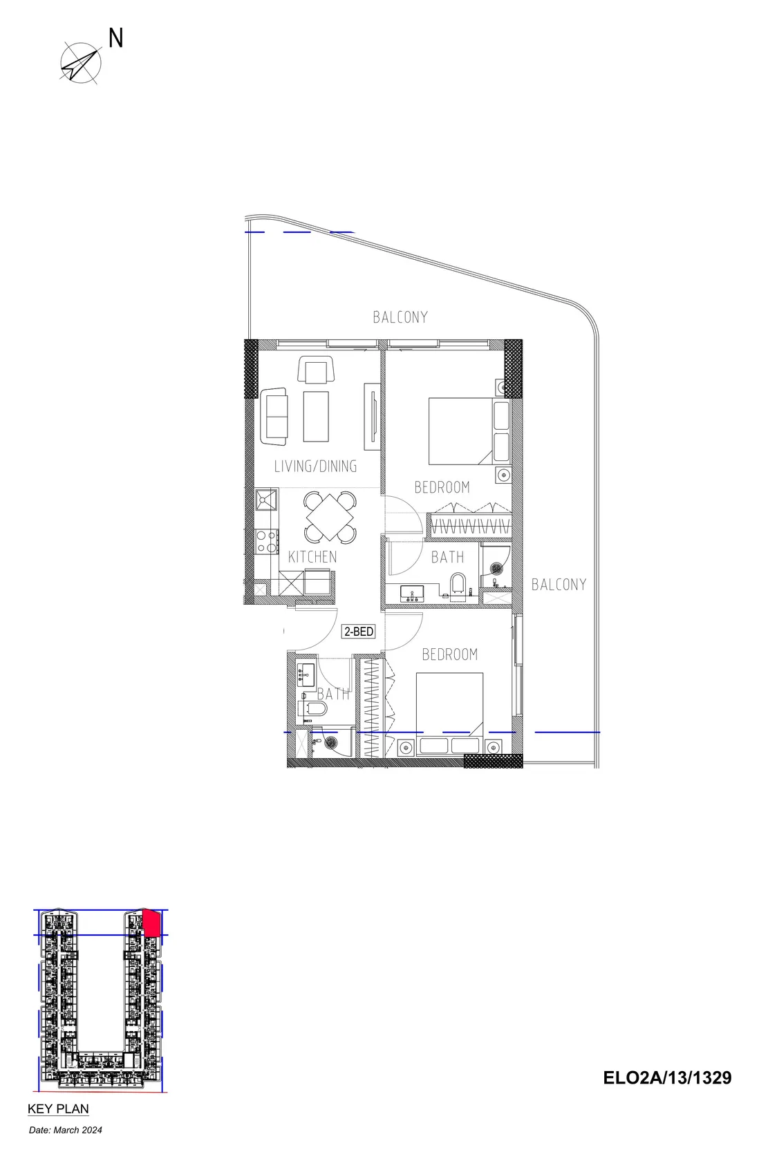 ELO 2 2BR floor plan