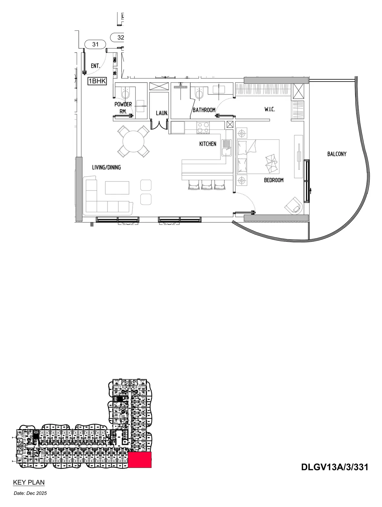 DAMAC Lagoons - Lagoon Views 13 1BR floor plan