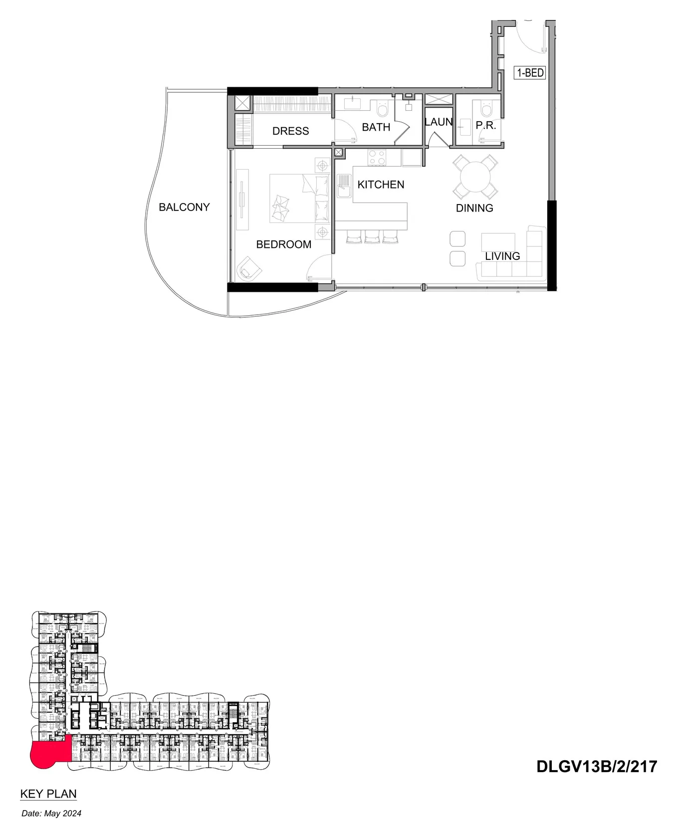 DAMAC Lagoons - Lagoon Views 13 1BR floor plan
