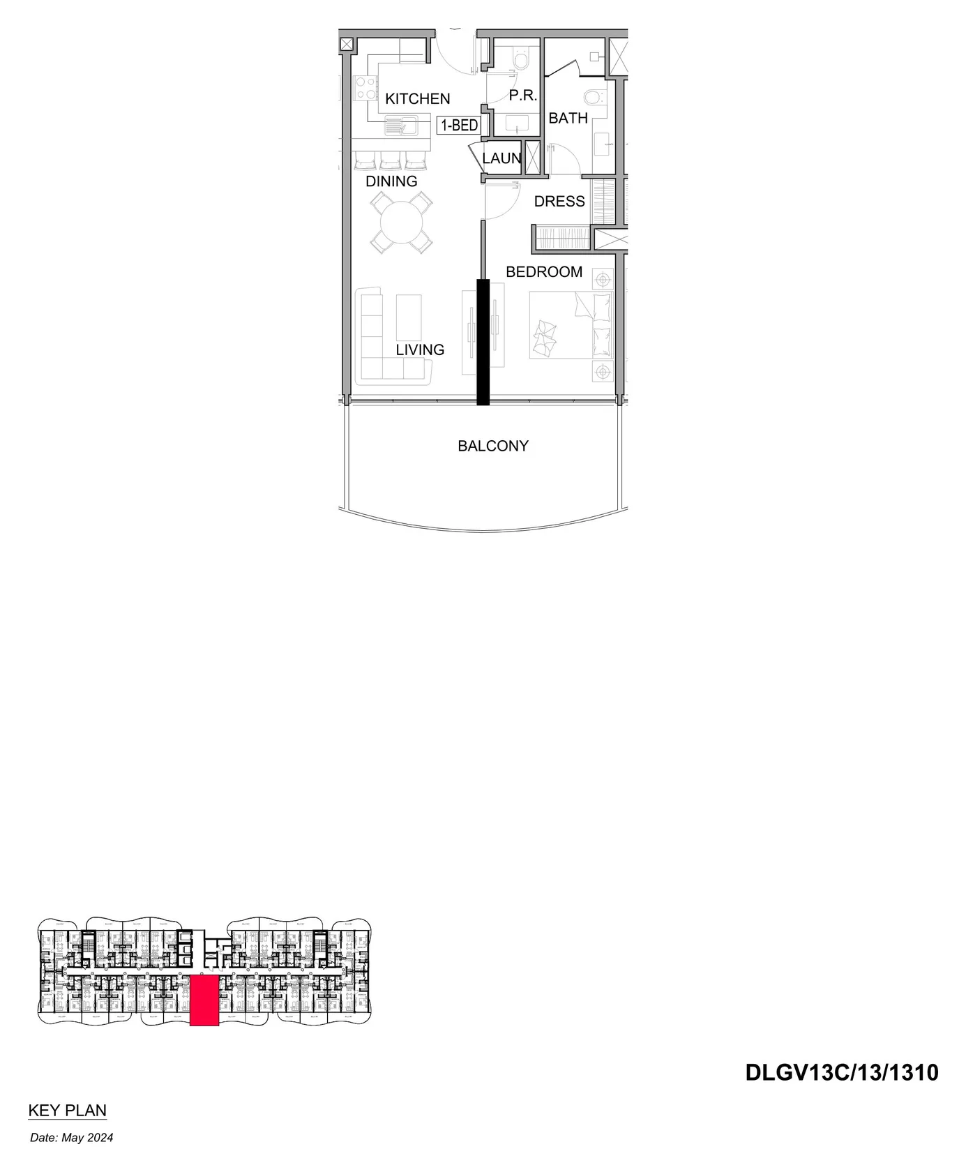 DAMAC Lagoons - Lagoon Views 13 1BR floor plan