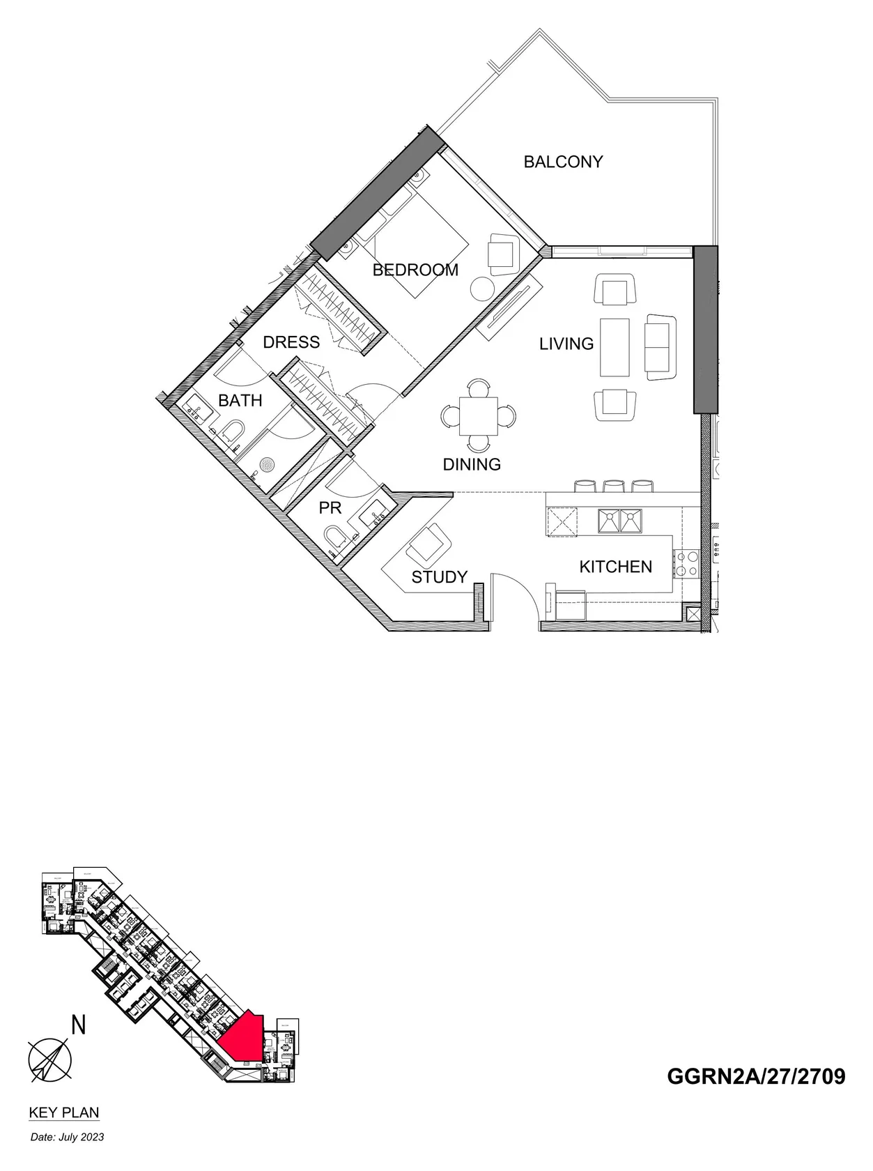 DAMAC Hills - Golf Greens 2 1BR floor plan