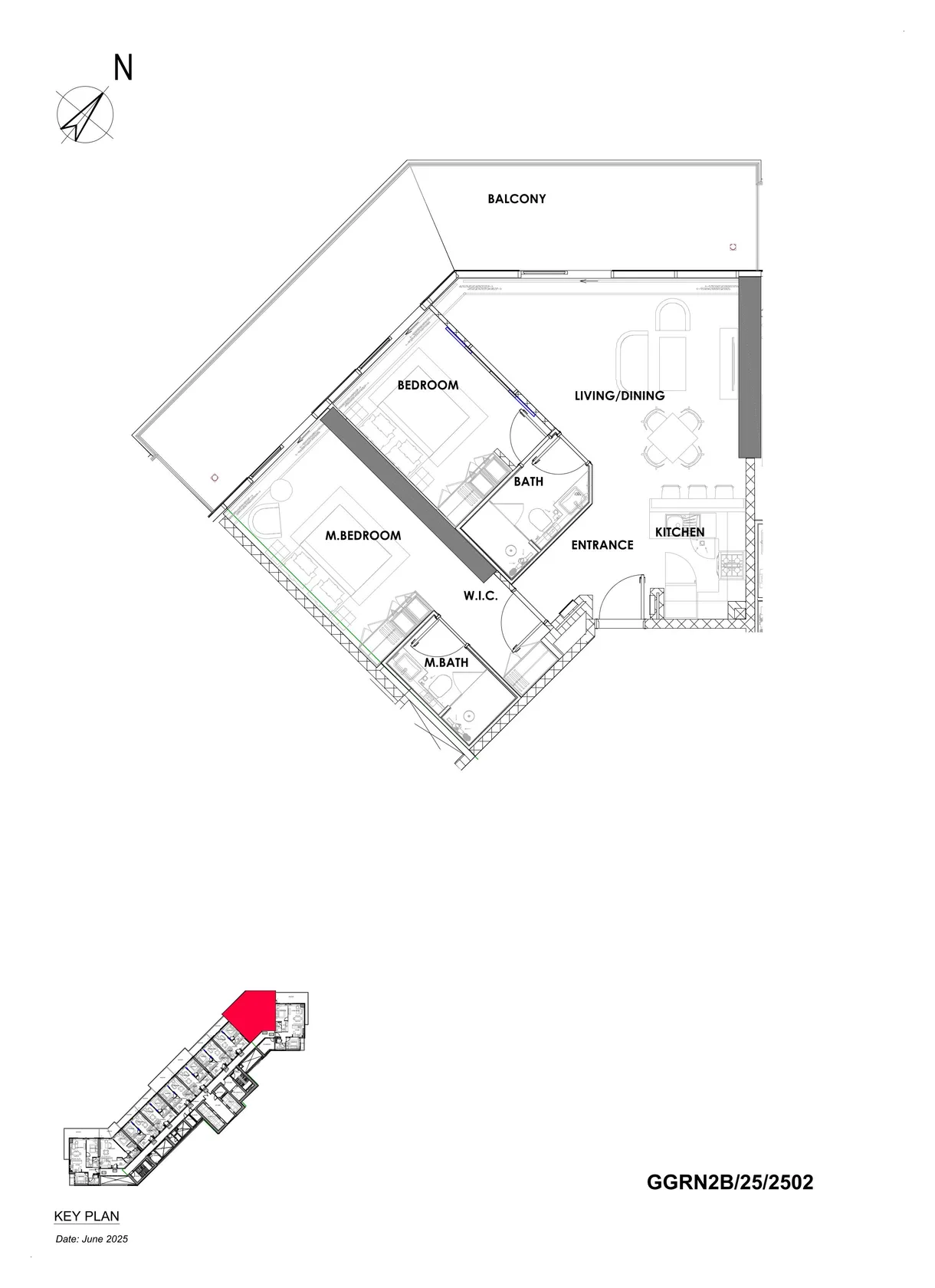 DAMAC Hills - Golf Greens 2 2BR floor plan