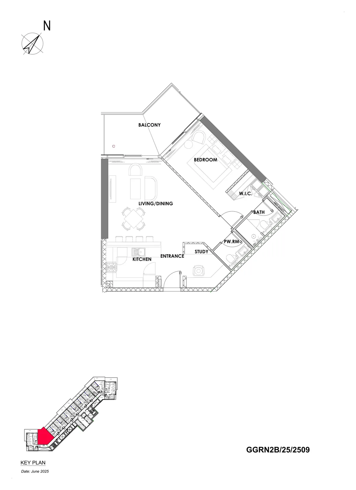 DAMAC Hills - Golf Greens 2 1BR floor plan