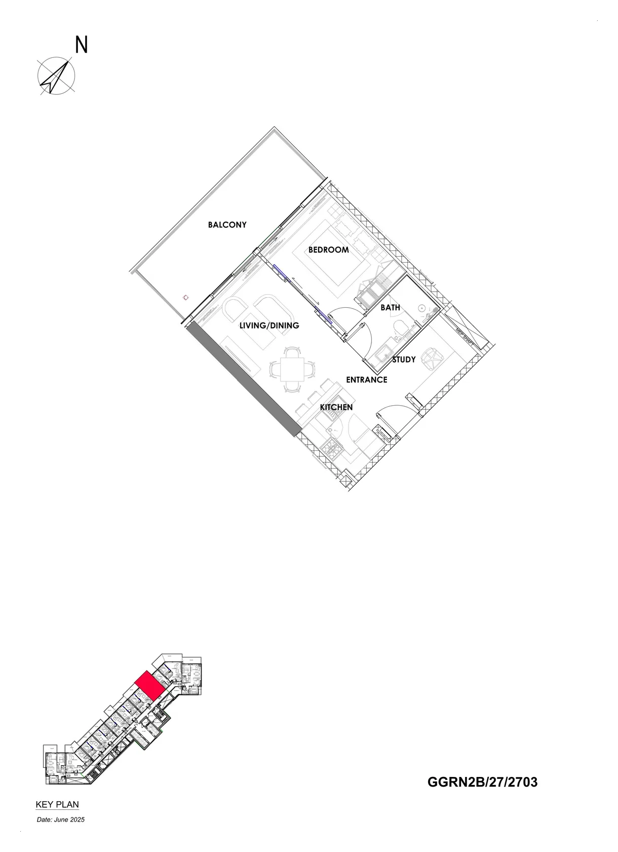 DAMAC Hills - Golf Greens 2 1BR floor plan