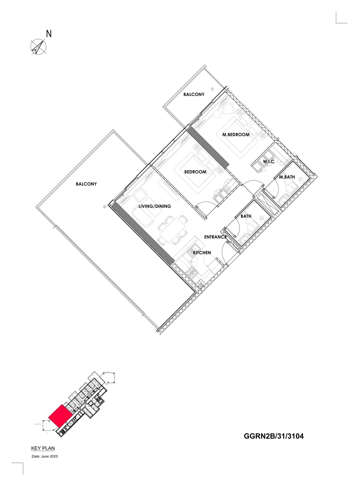 DAMAC Hills - Golf Greens 2 2BR floor plan