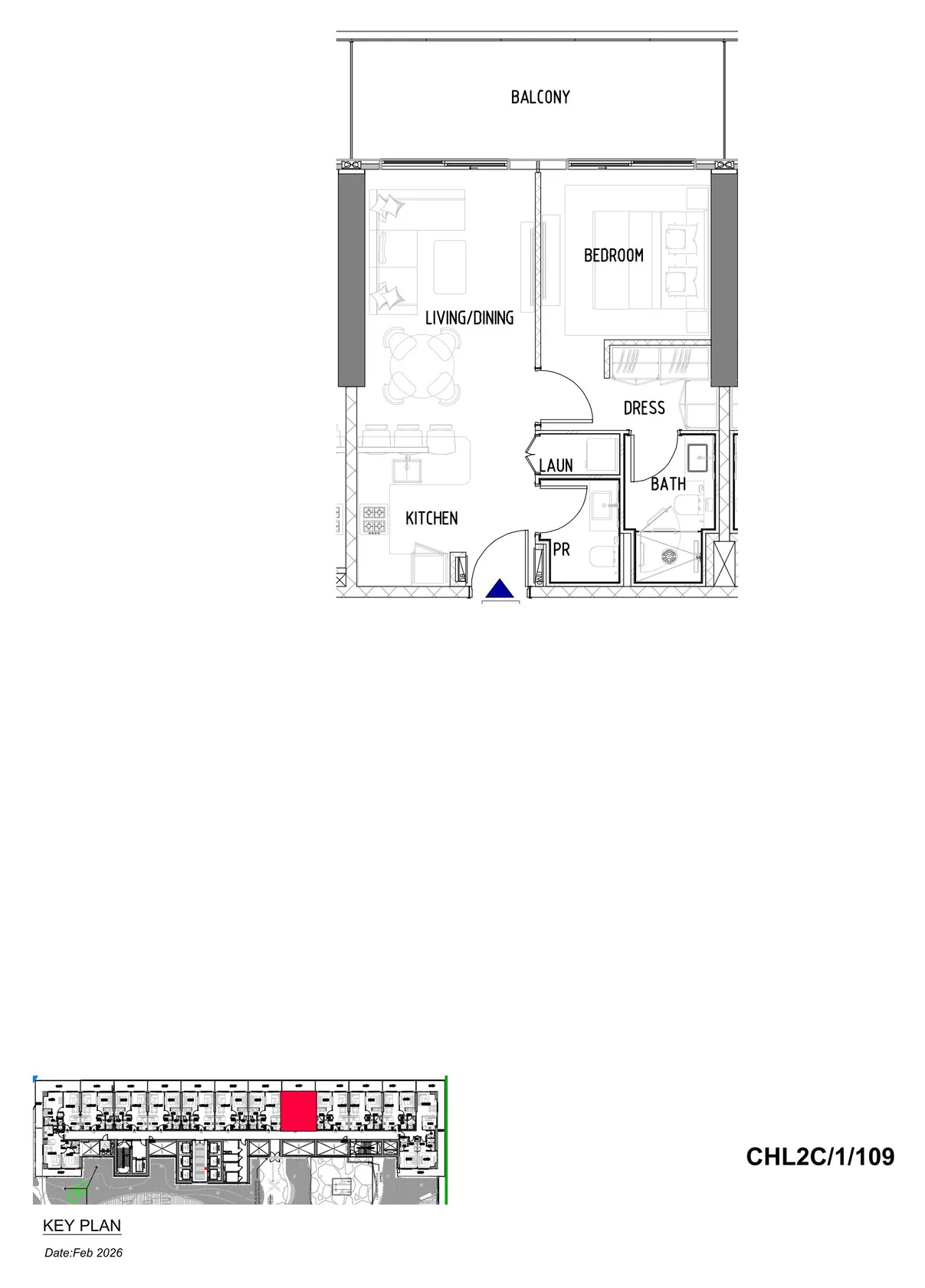 Chelsea Residences 2 by DAMAC Tower C 1BR floor plan