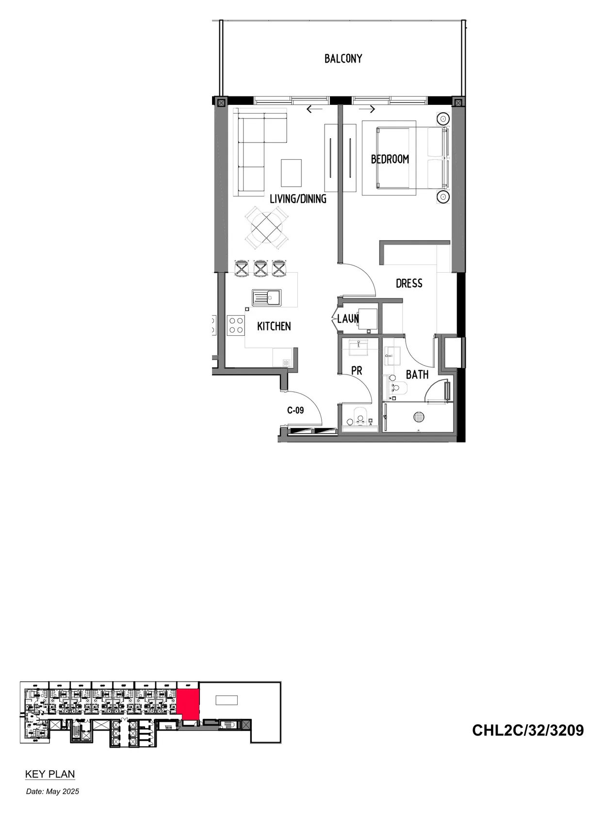 Chelsea Residences 2 by DAMAC Tower C 1BR floor plan